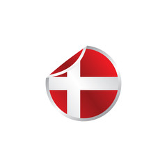 Obraz premium glossy theme denmark national flag
