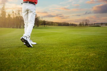 Obraz premium Boy playing golf