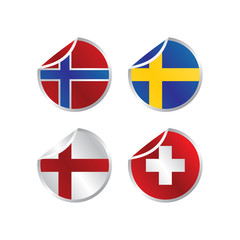 Obraz premium glossy theme national flag set