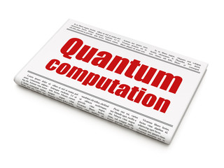 Science concept: newspaper headline Quantum Computation