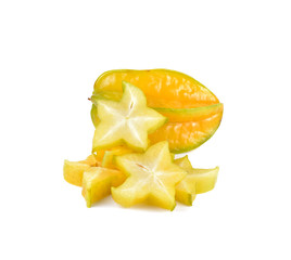 Naklejka na ściany i meble star fruit - carambola on white background