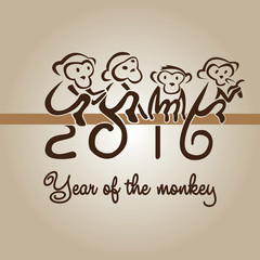 Vector illustration with funny monkeys