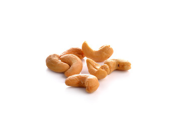cashew nuts on white background