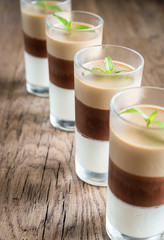 Jelly dessert in the glasses