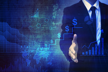Businessman on finance background