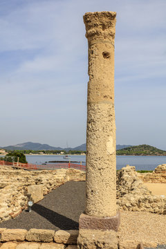 Archeologische opgraving van de Fenicische nederzetting Nora op Sardini&euml;