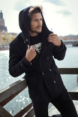Fashionable man in coat
