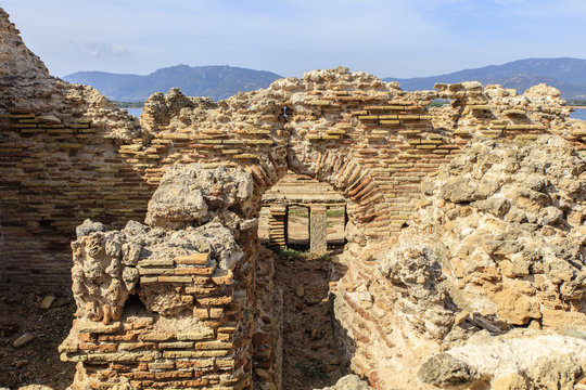 Archeologische opgraving van de Fenicische nederzetting Nora op Sardini&euml;