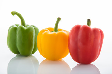 set of colored bell peppers