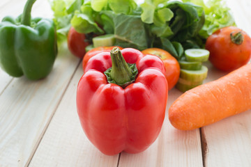 collection fruits and vegetables isolated on a white background