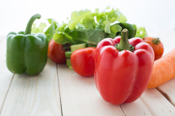 collection fruits and vegetables isolated on a white background