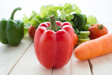 collection fruits and vegetables isolated on a white background