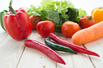collection fruits and vegetables isolated on a white background