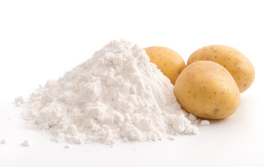 Kartoffelmehl und Kartoffeln