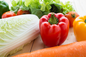 collection fruits and vegetables isolated on a white background