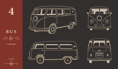 Vector Icons Hippie Bus