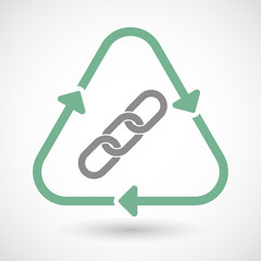 Line art recycle sign icon with a chain