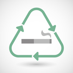 Obraz premium Line art recycle sign icon with a cigarette