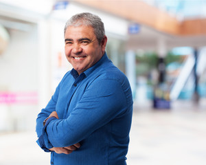 portrait of a mature handsome man smiling