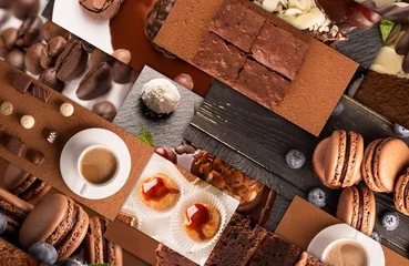 Gordijnen Chocolate desserts © zakiroff