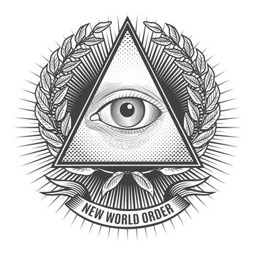 All seeing eye in delta triangle