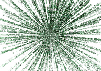 Obraz premium starburst matrix code on white background, with speed motion blu