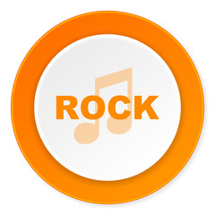 rock music orange circle 3d modern design flat icon on white background