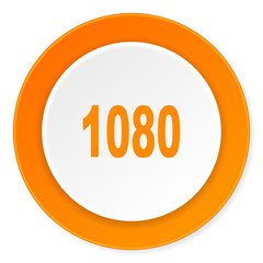 1080 orange circle 3d modern design flat icon on white background