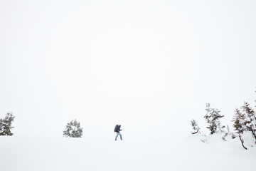 Winter hiking in Alps