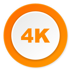 4k orange circle 3d modern design flat icon on white background
