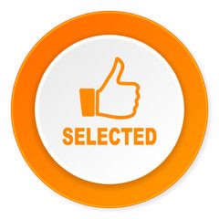 selected orange circle 3d modern design flat icon on white background