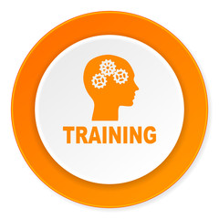 training orange circle 3d modern design flat icon on white background