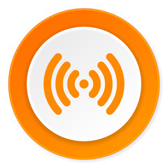 wifi orange circle 3d modern design flat icon on white background