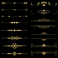 Gold Rule Lines and Ornaments  © Giraphics