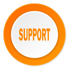 support orange circle 3d modern design flat icon on white background