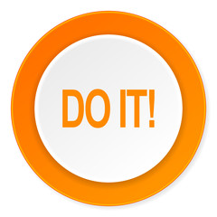 do it orange circle 3d modern design flat icon on white background