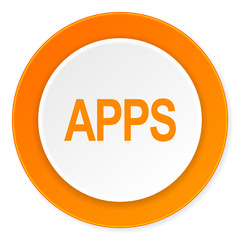 apps orange circle 3d modern design flat icon on white background