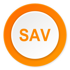 sav orange circle 3d modern design flat icon on white background