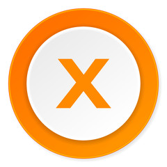 Obraz premium cancel orange circle 3d modern design flat icon on white background