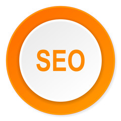 seo orange circle 3d modern design flat icon on white background