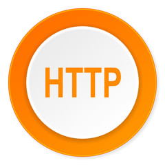 http orange circle 3d modern design flat icon on white background