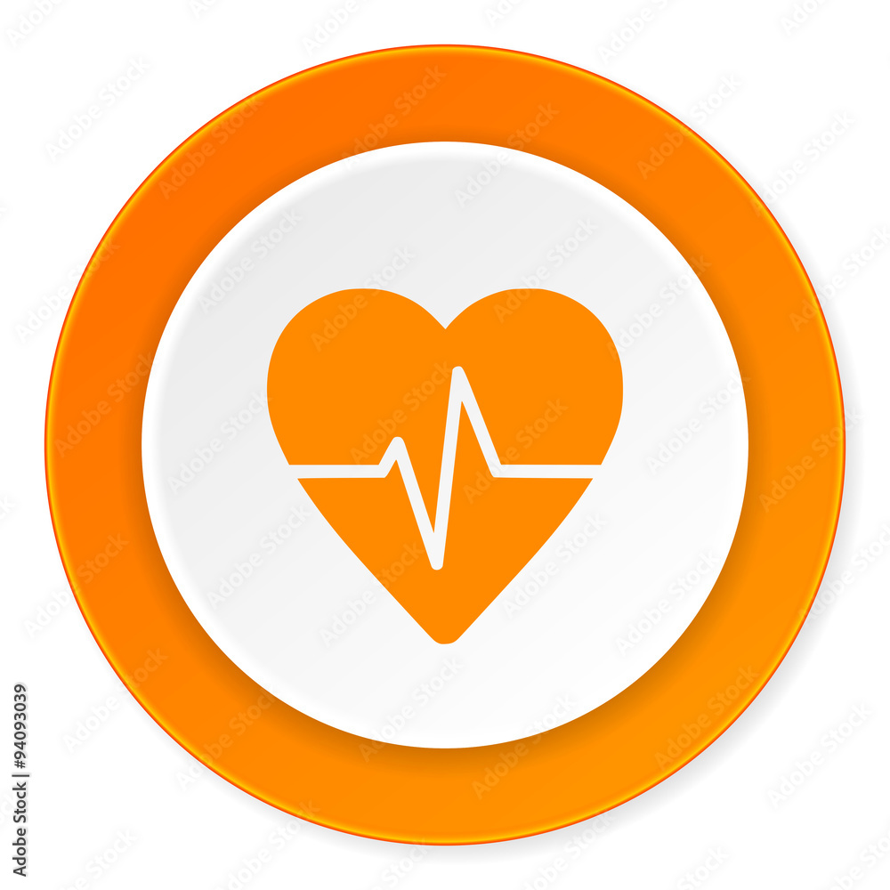 Poster pulse orange circle 3d modern design flat icon on white background