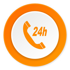 service orange circle 3d modern design flat icon on white background