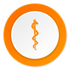 emergency orange circle 3d modern design flat icon on white background