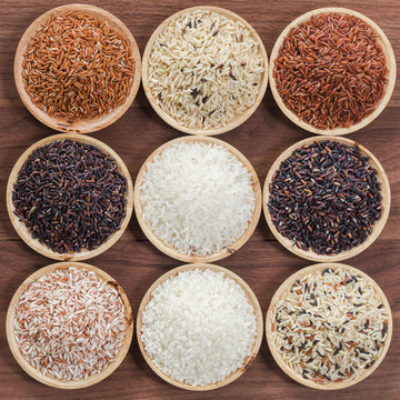 Collection of thai's premium rice for healthy life style