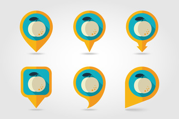 Peach mapping pins icons