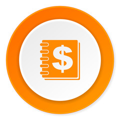money orange circle 3d modern design flat icon on white background