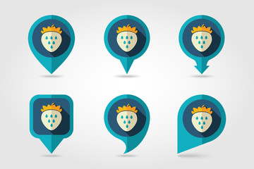 Strawberry mapping pins icons