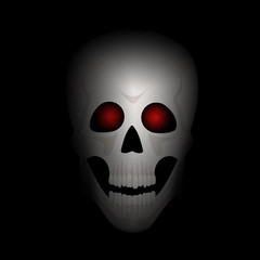 Skull with red eyes