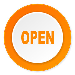 open orange circle 3d modern design flat icon on white background